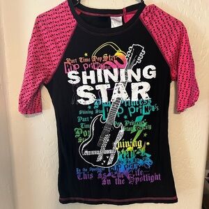DISNEY (2010) Hannah Montana “Shining Star” 3/4 sleeve Girl’s Tee- Size 7/8